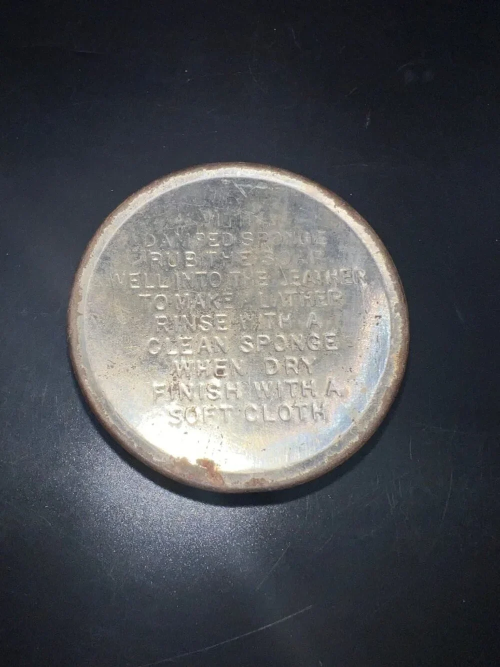 Properts Leather And Saddle Soap Tin Vintage England Battersea Rusty Crusty